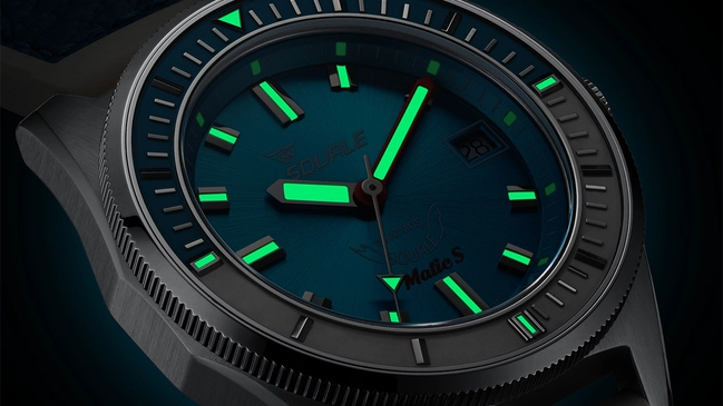Squale – Matic-S, Taucheruhr mit hellblauem Zifferblatt