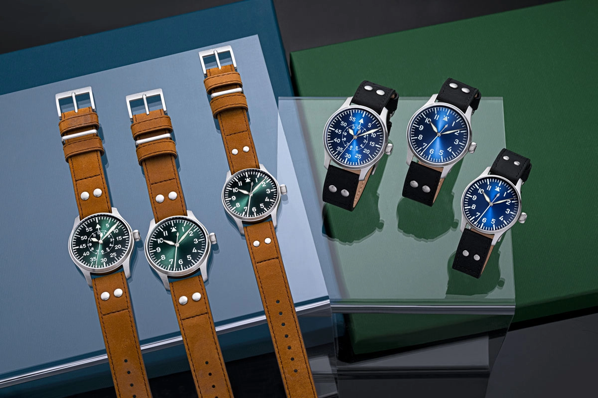 Stowa Flieger Klassik Sunray Blue und Sunray Green alle Modelle