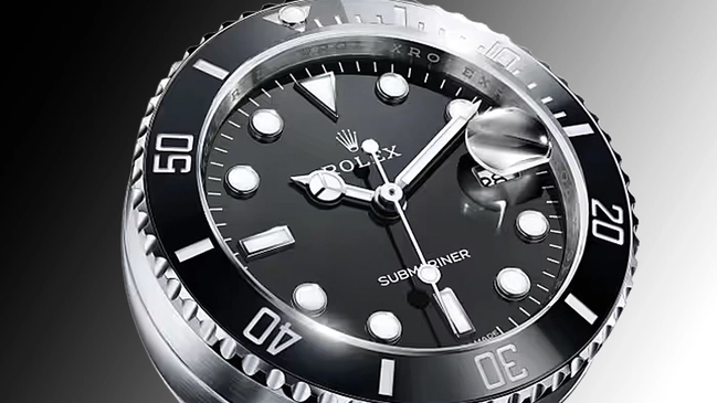 Rolex Submariner Date Tischuhr 80 mm, Edelstahl, Referenz 909010LN