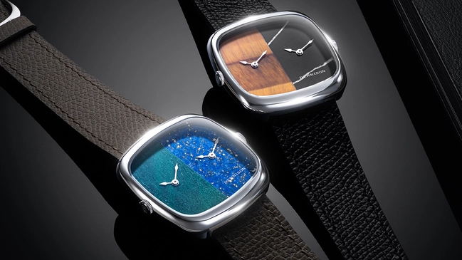 Dennison, Uhr mit zwei Zeitzonen und Steinzifferblatt