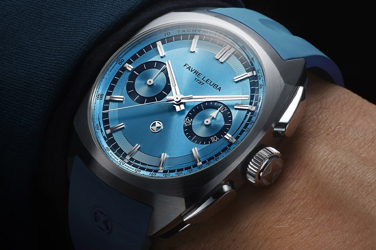 Favre Leuba, Automatikuhr mit eisblauem Zifferblatt