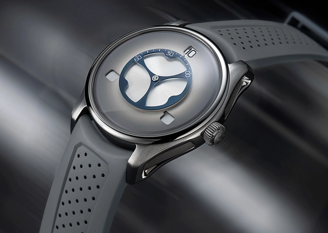 H. Moser & Cie. Pioneer Flying Hours, Titanuhr mit ausgefallenem Zifferblatt