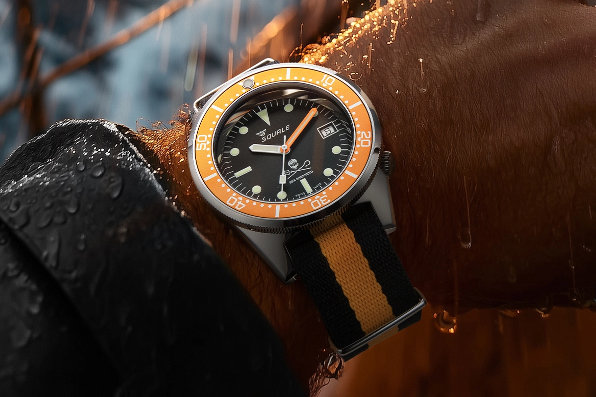 Squale X Sea Sheperd – 1521 Sea Sheperd Limited Edition, Taucheruhr mit orangefarbener Lünette
