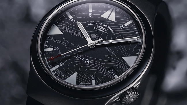 Mühle-Glashütte S.A.R. Mission Timer 160 Jahre DGZRS, Closeup Zifferblatt