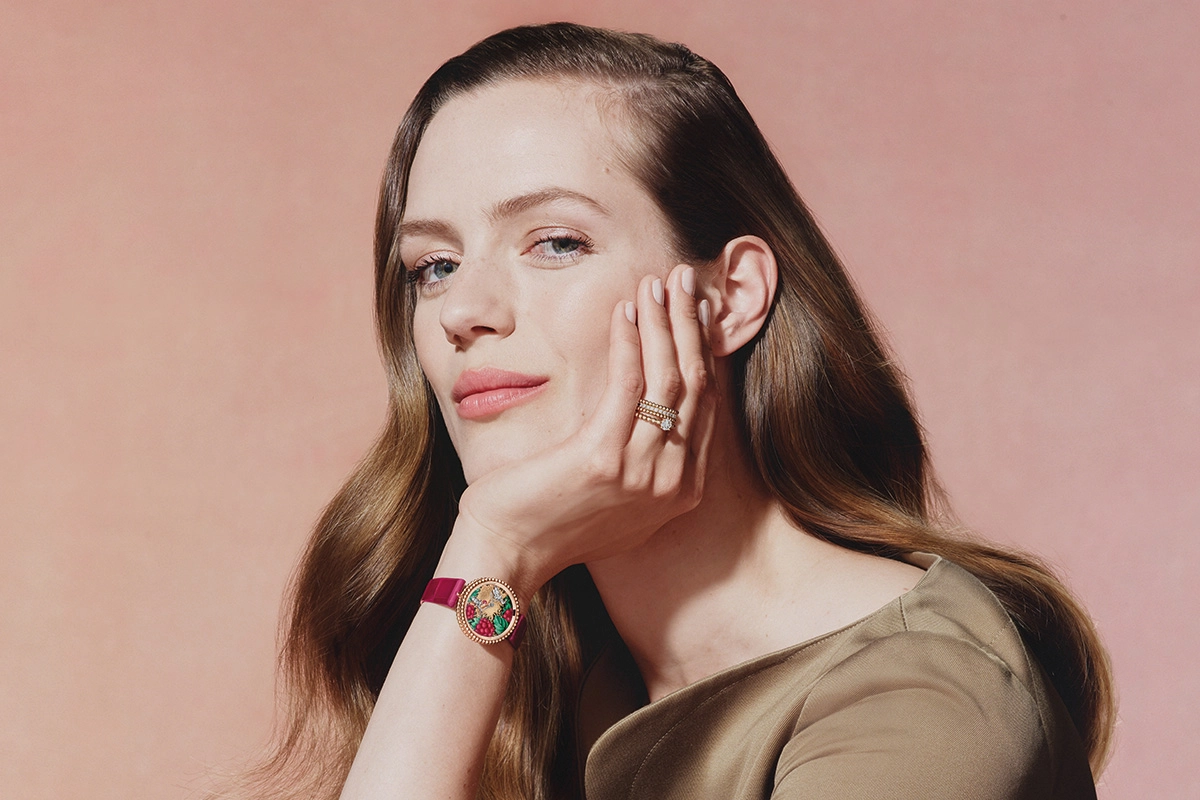 Van Cleef & Arpels Perlée Extraordinaire Fruits Enchantés Framboise 18 Karat Roségold, Diamant Referenz VCARPEV200