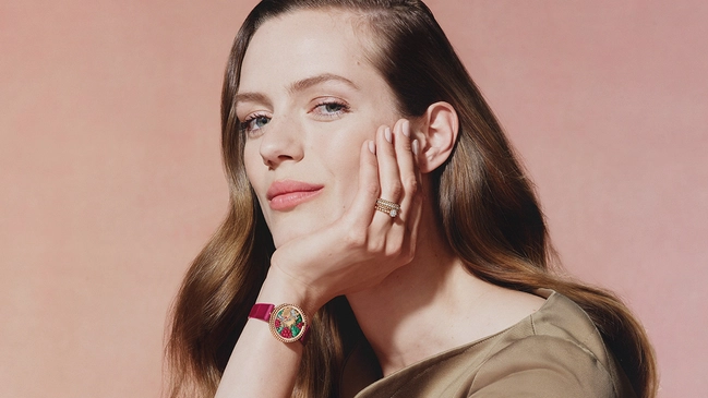 Van Cleef & Arpels Perlée Extraordinaire Fruits Enchantés Framboise 18 Karat Roségold, Diamant Referenz VCARPEV200