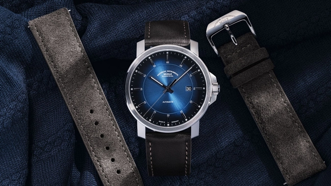Mühle-Glashütte 29er Casual Küstenblau mit Zusatzband