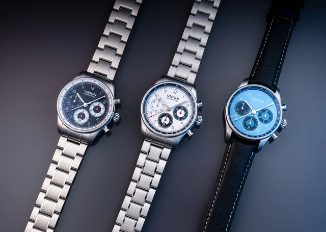 Union Glashütte: Belisar Chronograph 40 mm in Weiß, Schwarz und Eisblau