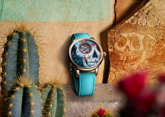 Jaquet Droz Tourbillon Red Gold Catrina Skull mit mexikanischen Motiven