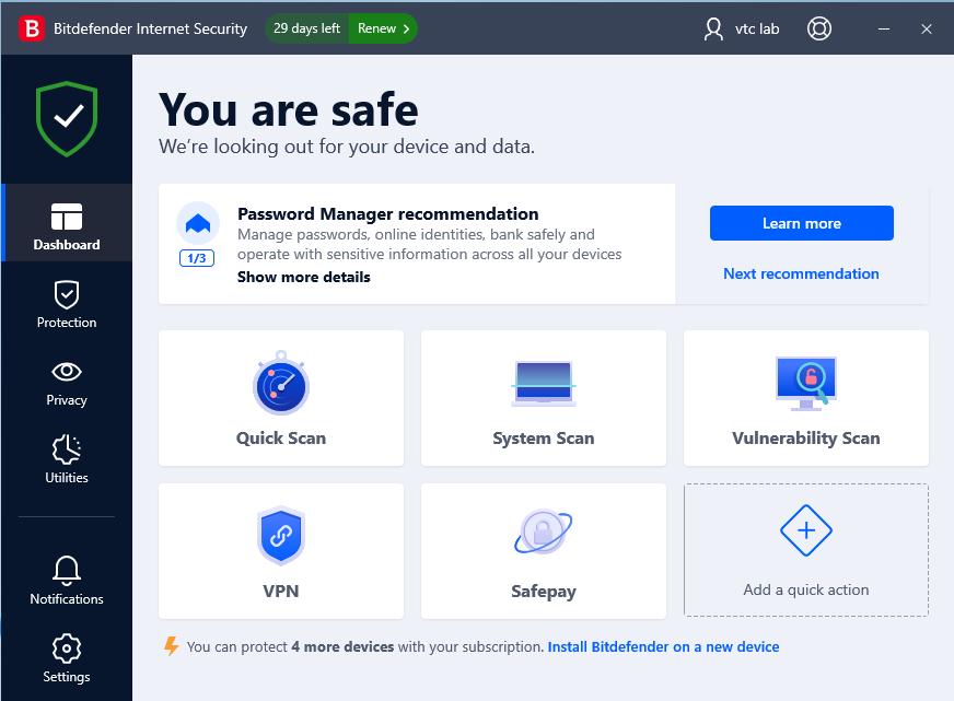 Screenshot Bitdefender Internet Security