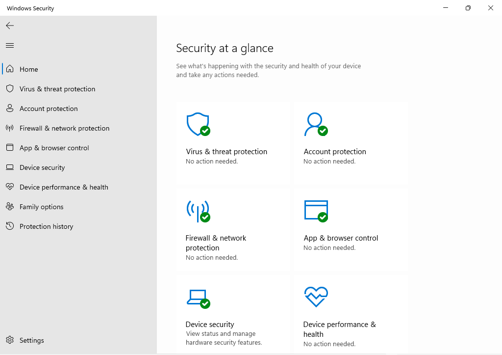 Screenshot Microsoft Defender