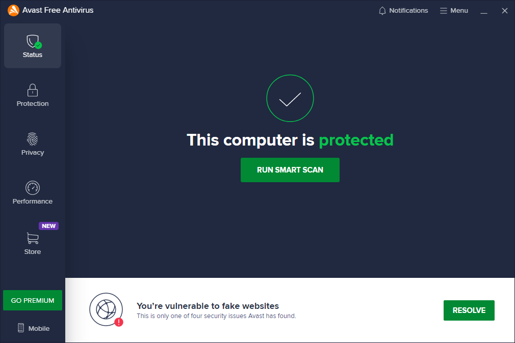 Screenshot Avast Free AntiVirus