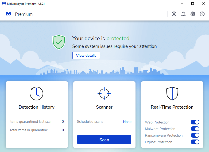 Screenshot Malwarebytes