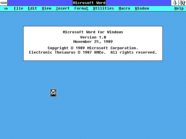 Microsoft Word for Windows 1.0 Splash Screen (1989)