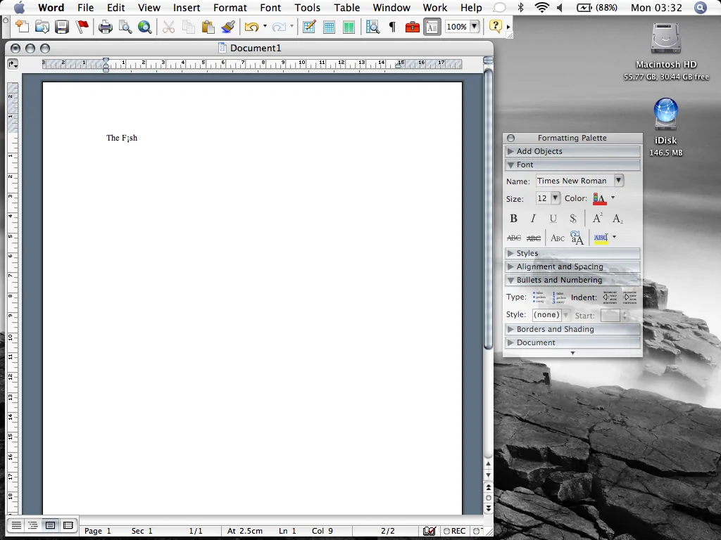 Microsoft Word 2004 for Mac Document Editing (2004)