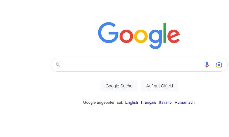 Screenshot der Google-Webseite