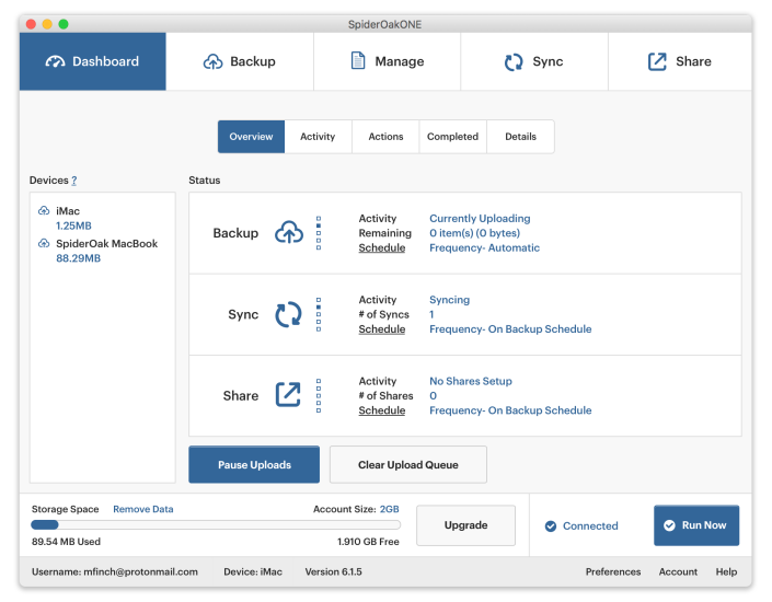 SpiderOak One-Backup