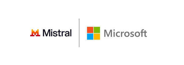 Logos von Microsoft und Mistral