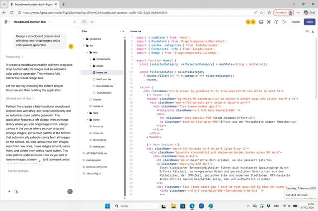 Blick in den von Figma Make generierten Code (Bild 4)