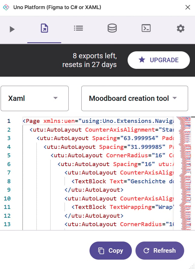 Export des Designentwurfs nach XAML (Bild 7)
