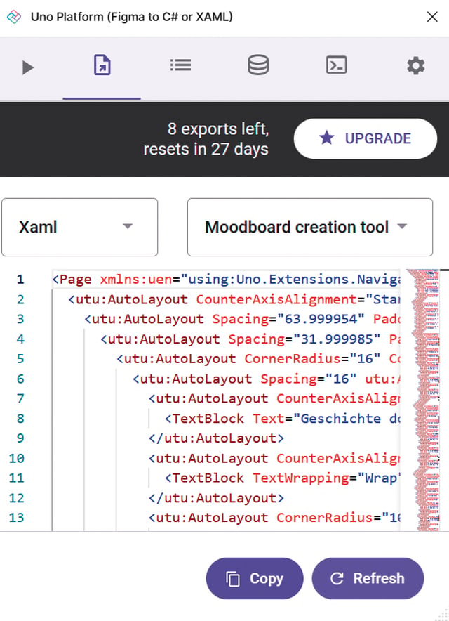 Export des Designentwurfs nach XAML (Bild 7)