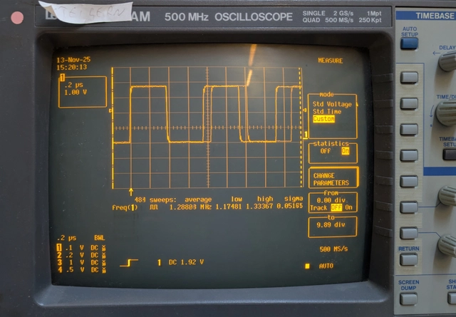 Der C-Code arbeitet mit 1,28 Megahertz (Bild 7)