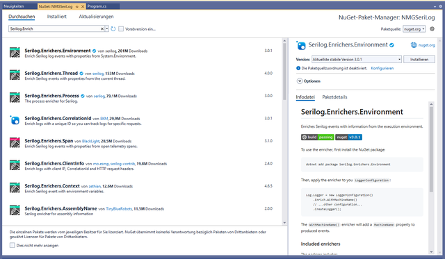 Serilog stellt Dutzende von Enrichern zur Verfügung (Bild 5)