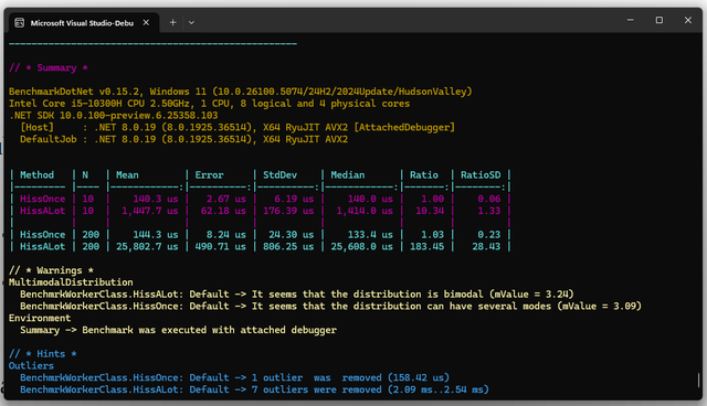 Der Wert von N ist nur für einen der beiden Benchmarks relevant (Bild 4)