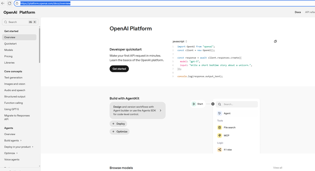 Developer-Portal von OpenAI (Bild 2)  