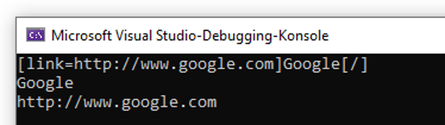 Die Visual-Studio-Entwicklerkonsole kann mit Hyperlinks nichts anfangen (Bild 3)