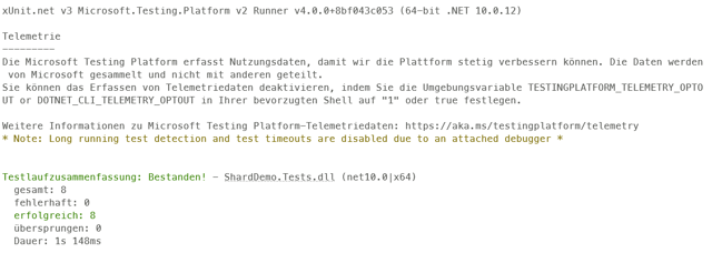 Eine Testmethode, acht Testfälle: xUnit führt jeden InlineData-Datensatz als eigenen Fall aus (Bild 2)