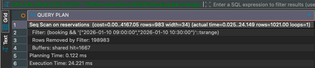 Abfrage ohne GiST-Index (Bild 1)