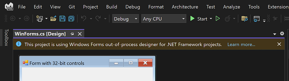 WinForms Designer: Alternative für für 32-Bit .NET Framework Projekte ...
