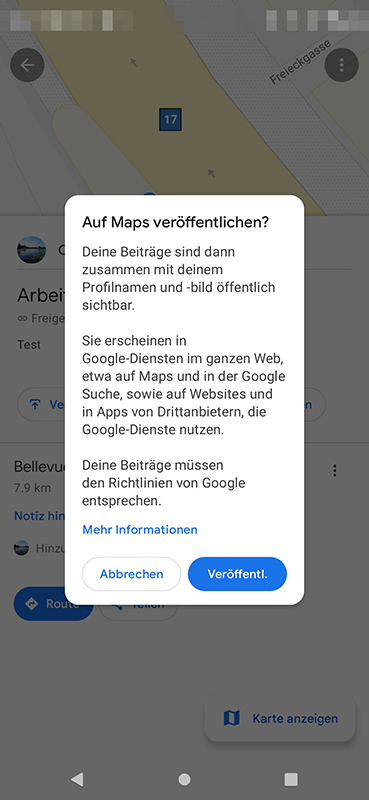 Maps auf dem Smartphone
