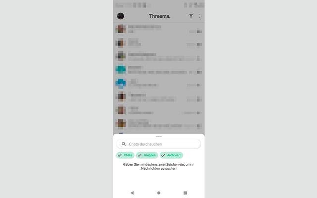 Die globale Suche in Threema