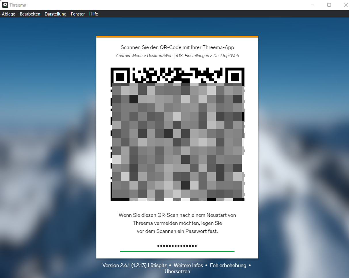 Ein Threema-Desktop-QR-Code