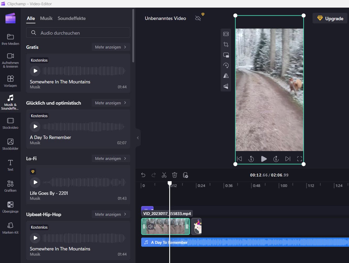 Hinzufügen von Audio-Spuren
