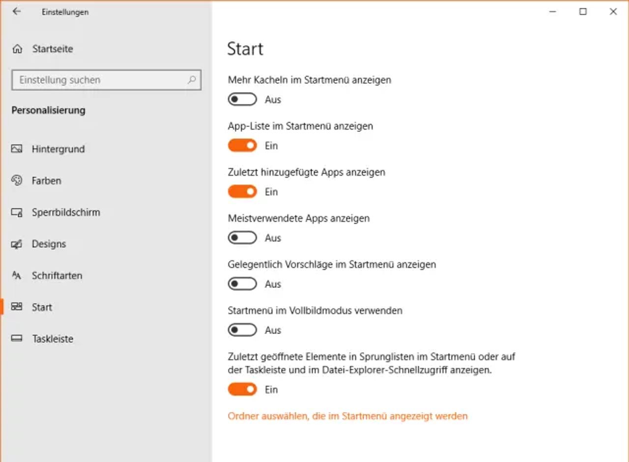Screenshot Windows-Einstellungen