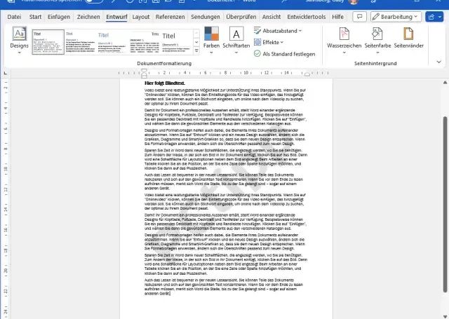 Beispiel eines Word-Dokuments mit einem Text-Wasserzeichen