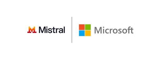 Logos von Microsoft und Mistral