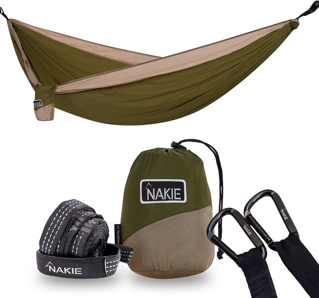Hängematte: Nakie Hammock in Olive Green und River Blue