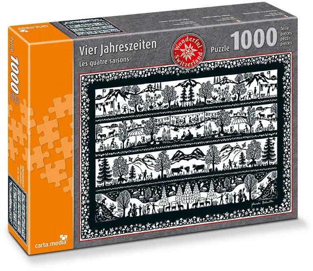 Scherenschnitt-Puzzle: Vier Jahreszeiten (1000 Teile)