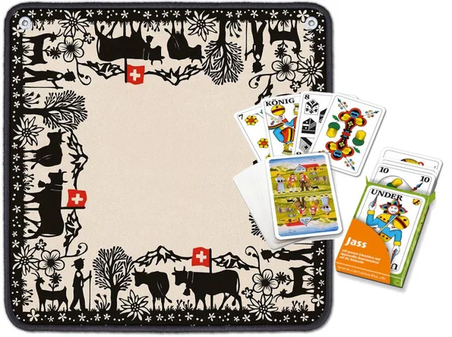 Jassteppich mit Jasskarten