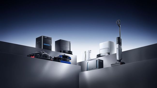 Zu sehen sind verschiedenen Smart-Home-Geräte  wie Saugroboter  vom Hersteller Mova