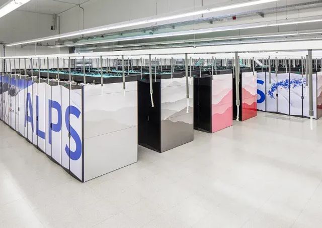 Bild vom Alps Supercomputer im Tessin. Alps ist eine Schlüsselkomponente der Forschungsinfrastruktur am CSCS.