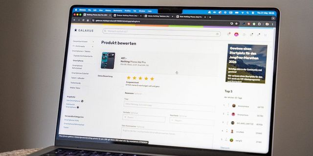 Digitec Seite mit Bewertung eines Produktes