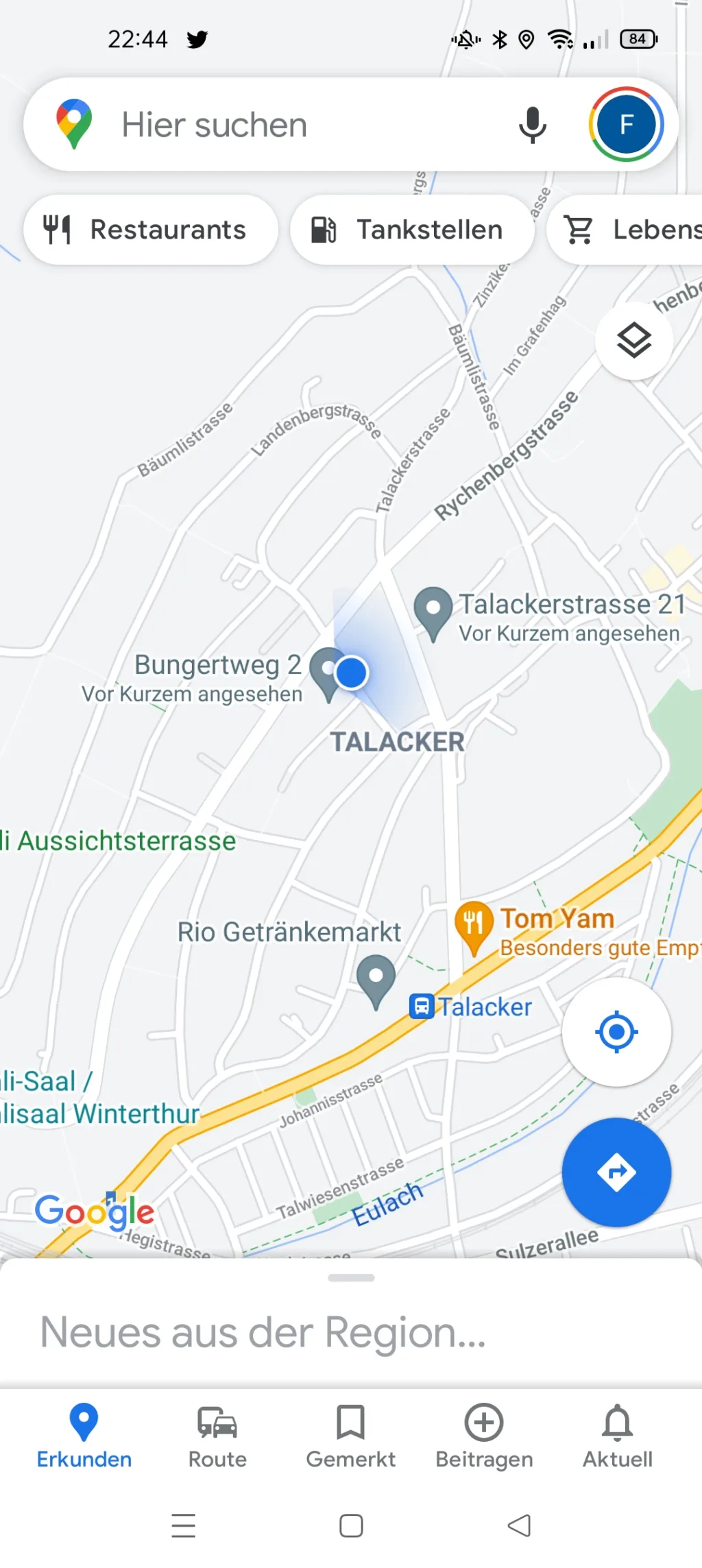 Google Maps auf dem Smartphone