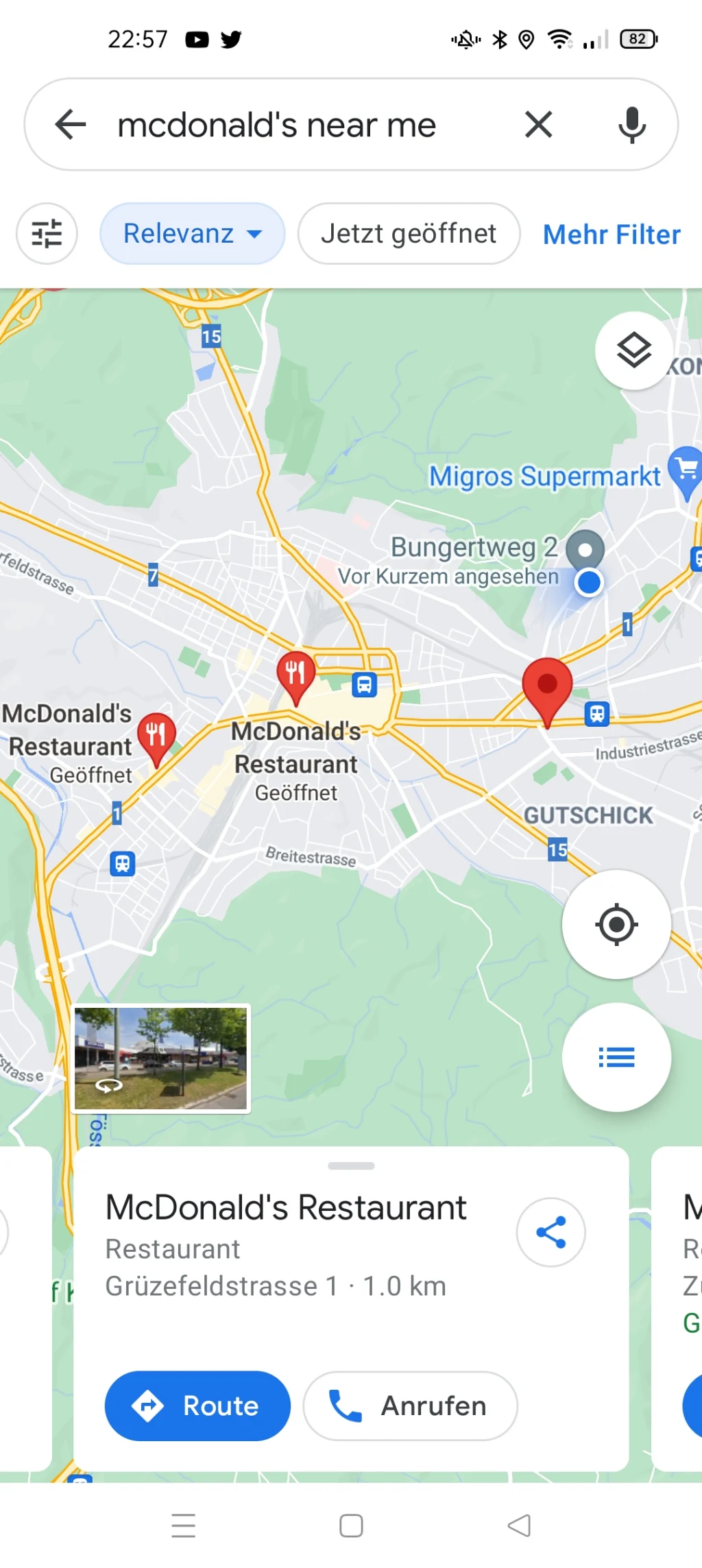 In der Nähe suchen auf dem Smartphone