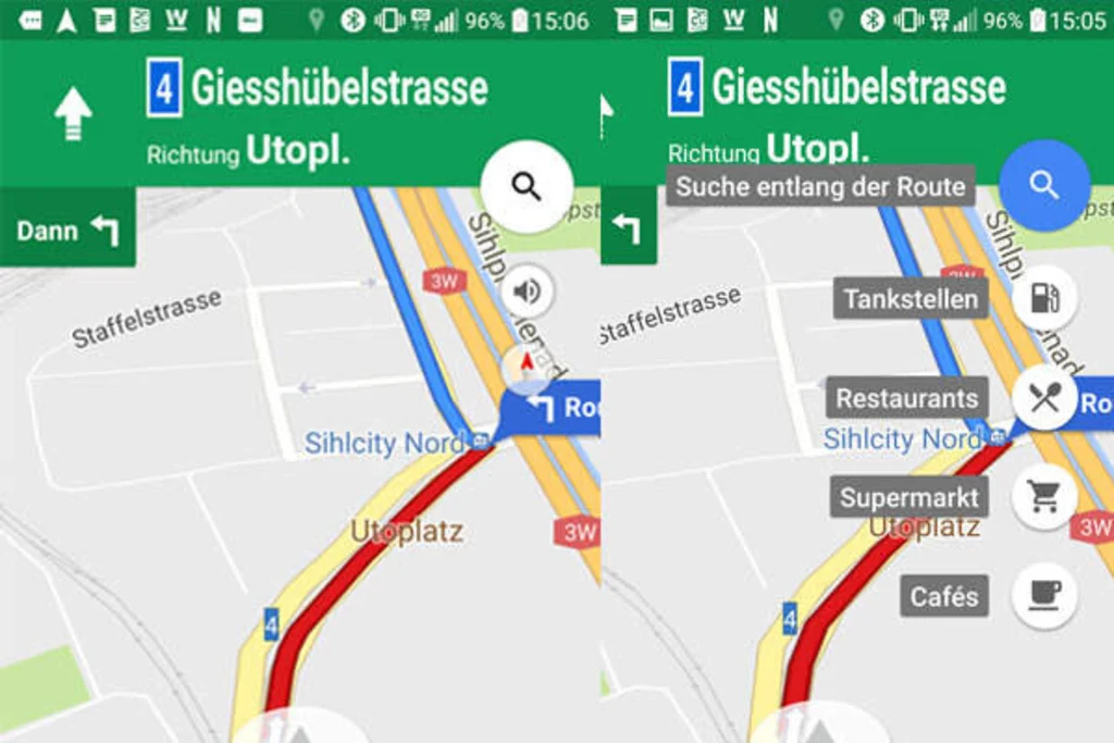 In Maps entlang der Route suchen