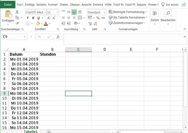 Die Kalenderdaten in der Spalte A enthalten auch noch die Wochenenden